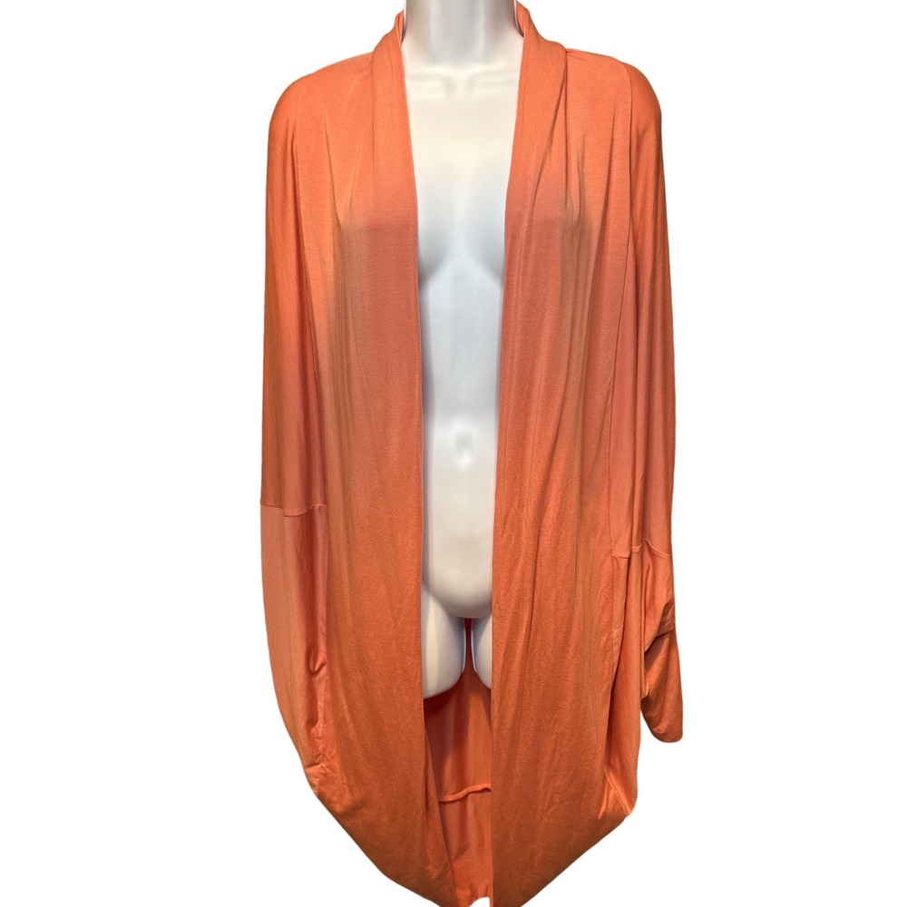 GARNET HILL Coral Open Front Cocoon Wrap Oversized Cardigan S Minimalist Coastal